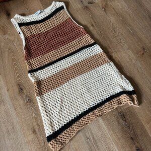 Zara Crochet Shift Dress Beach Coverup mini dress size medium